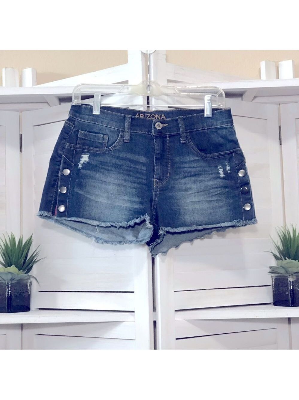 Distressed Y2K denim jeans shorts snap cut off 90s revival boho grunge festival